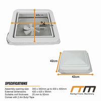 400x400mm Roof Vent Skylight for Caravan Motorhome