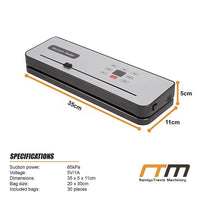 Cordless Food Vacuum Sealer Machine Dry Wet 30 Bags