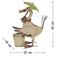 Standing Duck w Umbrella + Pot Planter 46cm