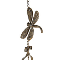 Hanging Cast-Iron Dragonfly Chimes w Bell 73cm