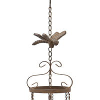 Hanging Cast Iron Dragonflies Chime w Bell 76cm