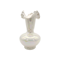 Mermaid Iridescent Ceramic Vase white