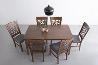 ALLEGRO Dining Table + 6x ASBEL Dining Chair  - Cocoa