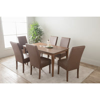 Mesi Dining Chair x2  - Cocoa Legs Mocha Colour Vinyl Upholstery