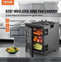 VEVOR 90L Insulated Food Pan Carrier Front Load Warmer Catering Box Stackable