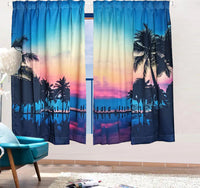 Sea View 3D Printing Blockout Curtains 2x131x160cm PINCH PLEAT Fabric Seascape