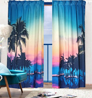 Sea View 3D Printing Blockout Curtains 260x213cm PINCH PLEAT Fabric Seascape