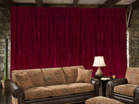 Large Velvet Curtains 610 x 230cm PINCH PLEAT with 30 Hooks New Burgundy
