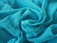 2 Long drop Sheer Voile Curtains 592cm x 270cm Drop+Hooks Pinch Pleat Lake Blue