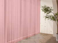 2 Long drop Sheer Voile Curtains 590cm wide 270cm Drop Pinch Pleat+30 Hook, Pink