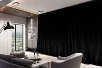 Large Thick Velvet Blockout Curtains 560x 230cm PINCH PLEAT 2 panel+Hooks Black