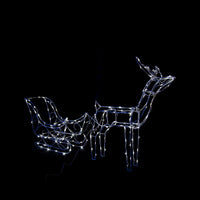 Solar LED Sleigh with Reindeer - 80 cm