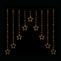 LED Wire Star Curtain Gold Lights