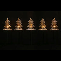 Solar Tree Shape Path Lights – 5 Pack, 38cm available in 2 Colors - Warm White