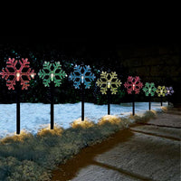 Solar Snowflake Path Lights – 5 Pack, 35cm available in 2 Colors - Multicolor