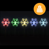 Solar Snowflake Path Lights – 5 Pack, 35cm available in 2 Colors - Cool White