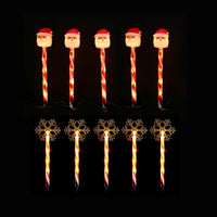 LED Candy Path Lights 5pk Santa or Snowflake - Santa