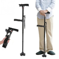 NNEOBA Collapsible Telescopic Folding Cane with LED Light and Alarm