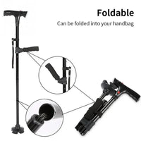 NNEOBA Collapsible Telescopic Folding Cane with LED Light and Alarm