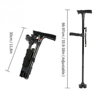 NNEOBA Collapsible Telescopic Folding Cane with LED Light and Alarm