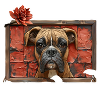 NNEOBA Boxer Dog Aluminum Wall Art - 12x16in Decorative Print