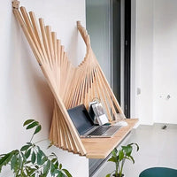 NNETM Wooden Folding Table with Creative Hanging Design