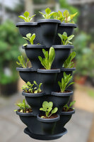 Twin 5 Tier Extra Large Verandah Planter - Charcoal