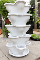 Twin 5 Tier Extra Large Verandah Planter - Stone White