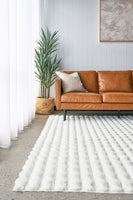 Bubble Washable Rug - White 140X70Cm