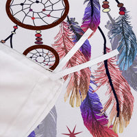 Dream catcher Printed Duvet Cover Set with Matching Pillowcases - white-King