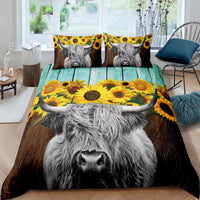 Nature-Inspired Floral Duvet Cover Set - Hypoallergenic Fabric-King