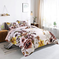 Floral Comforter Set, King Size, Blush Floral 3-Piece Bedding, Soft Microfiber for All Seasons