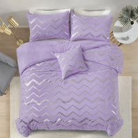 Soft Purple Comforter Set, King Size, Cozy 3-Piece Bedding with Pillowcases