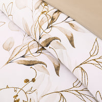 Soft Floral Leaf Comforter Set, King Size, Plush Quilted Bedding with Pillowcases