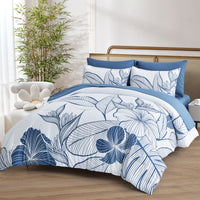 Warm Floral Comforter Set, King Size, Plush Winter Bedding with Pillowcases