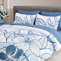 Warm Floral Comforter Set, King Size, Plush Winter Bedding with Pillowcases