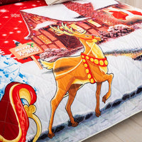 Holiday Cheer Christmas Queen Bedspread Set