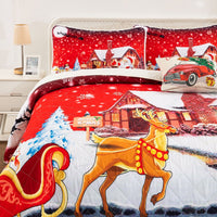 Holiday Cheer Christmas Queen Bedspread Set