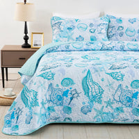 Inviting Quilted bedspread and pillowcovers set: Ideal for All Seasons - Queen size