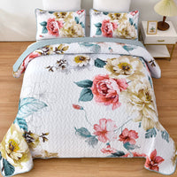 Vibrant Quilted Bedspread and Pillowcases Set: Add Color and Comfort to Your Space - Queen size