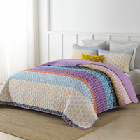 Quirky Quilted coverlet and pillowcovers set: Add Personality to Your Space - Queen size