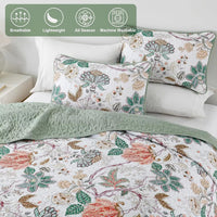 Understated Quilted coverlet and pillowcovers set: Subtle Elegance - Queen size