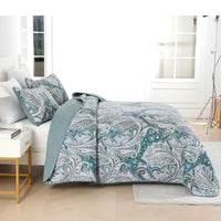 Vintage Quilted bedspread and pillowcovers set: Nostalgic Appeal - Queen size