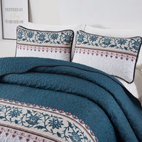 Distinguished Quilted Bedspread and Pillowcases Set: Enhance Your Bedroom Appeal - Queen size