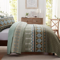 Quicksilver Quilted coverlet and pillowcovers set: Sleek and Modern - Queen size