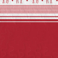 Joyful Red & white Reindeer Christmas Queen Bedspread Set