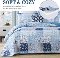 Charming Quilted coverlet and pillowcovers set: Timeless Appeal - Queen size