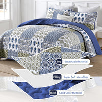 Gorgeous Quilted bedspread and pillowcovers set: Comfortable Elegance - Queen size