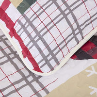 Festive Christmas Red & Green Queen Bedspread Set