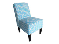 Cafe Lounge Couch Ramie Cotton Fabric Accent Dining Relax Chair Pub Seating Blue New